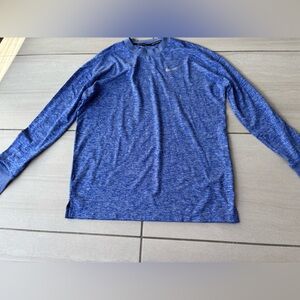 Nike Men's Heathered Blue Crewneck Sweater